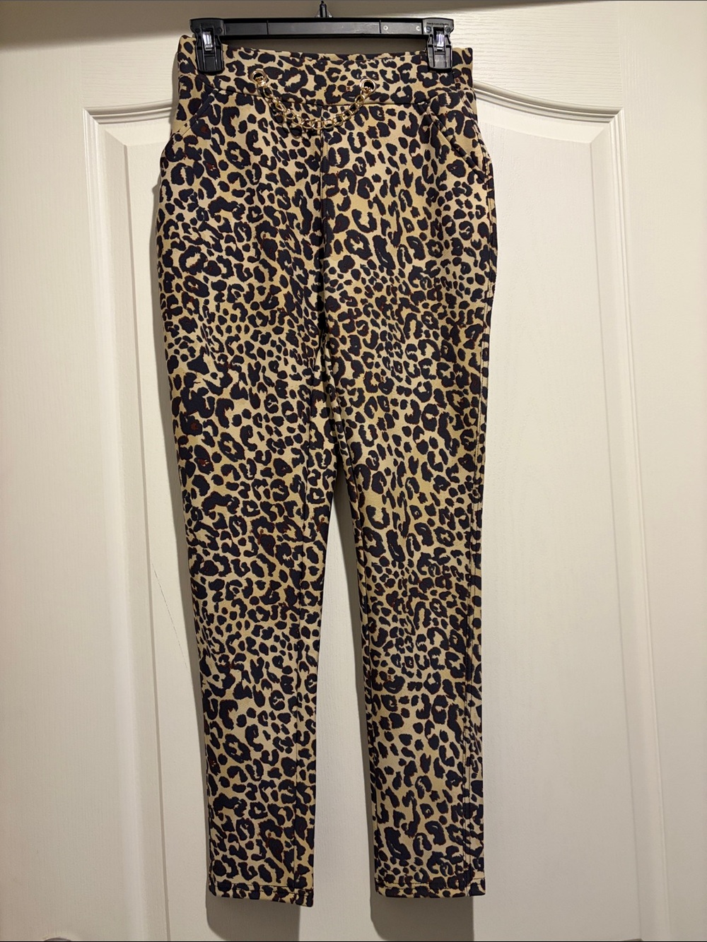Jr Leopard Print Skinny Pants - Tan/Black